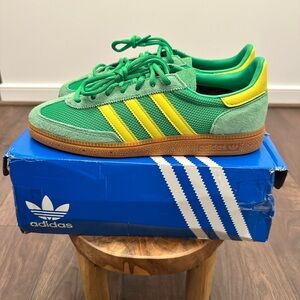 Adidas Men's Handball Spezial Shoes in Green and Yellow, JB5444, Size 8.5